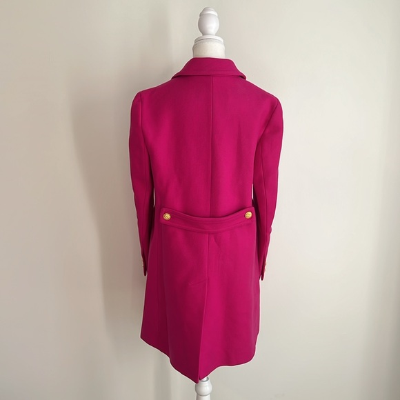 Pink, hot pink Zara pea coat ￼Wool Coat - Picture 3 of 5